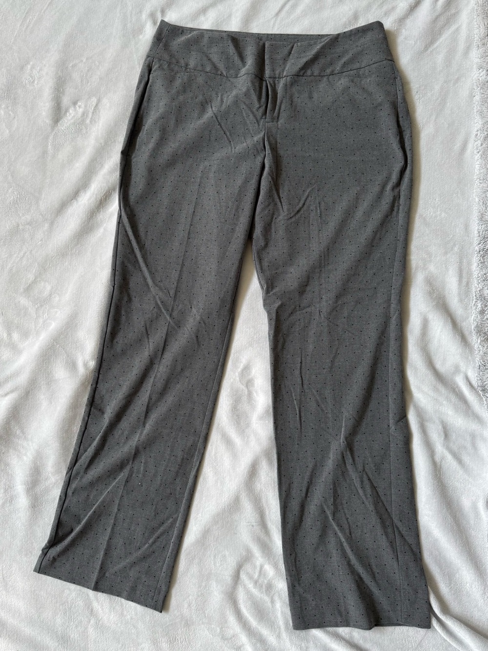 Elle Gray Microdot Stretch Dress Trousers